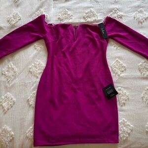 Lulus Elegant Pink Off-Shoulder Dress